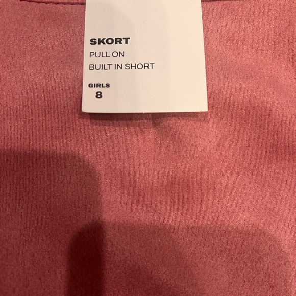 Barbiecore studded DKNY Pink soft Girls' Skort. Pull on button down front NWT - Picture 2 of 5